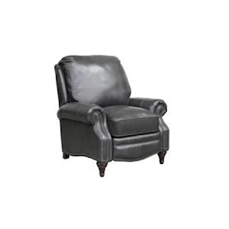 Avery Classic Leather Reclining Lounge Chair - Wrenn Gray